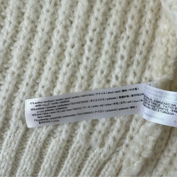 Zara Open Front Long Line Cardigan Cream, S - Picture 9 of 9